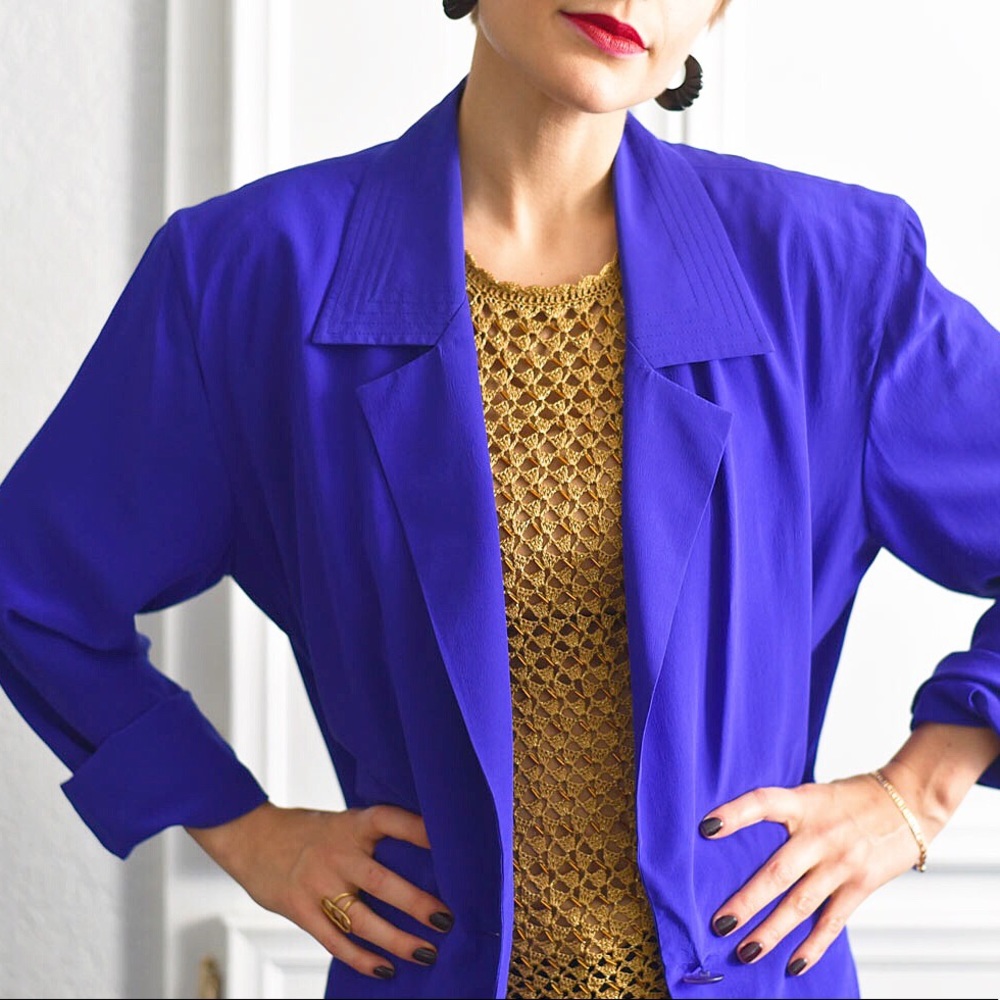 VINTAGE Liz Claiborne Oversized Silk Blazer